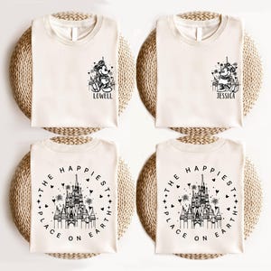 Mickey and Minnie Magical Castle Shirt, Custom The Happiest Place One Earth Shirt, Disney Vacation Shirt, Disneyland Family Trip Shirts