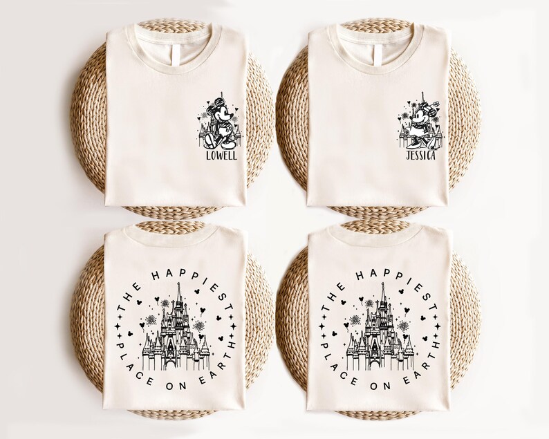 Mickey and Minnie Magical Castle Shirt, Custom The Happiest Place One Earth Shirt, Disney Vacation Shirt, Disneyland Family Trip Shirts