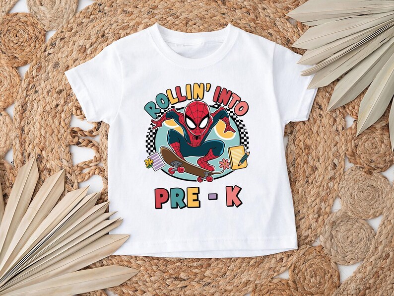 Rollin Into Pre-K School Shirt, Disney Marvel Spiderman School Shirt, First Day Of School Shirt, Back to School Shirt, School Kids Shirt