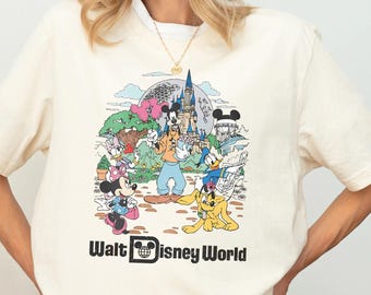 Retro Walt World Shirt, Magical Vacation T-shirt, Mickey And Friend Tee, Magic Kingdom Sweatshirt, Vintage land Crewneck, Family Trip Hoodie