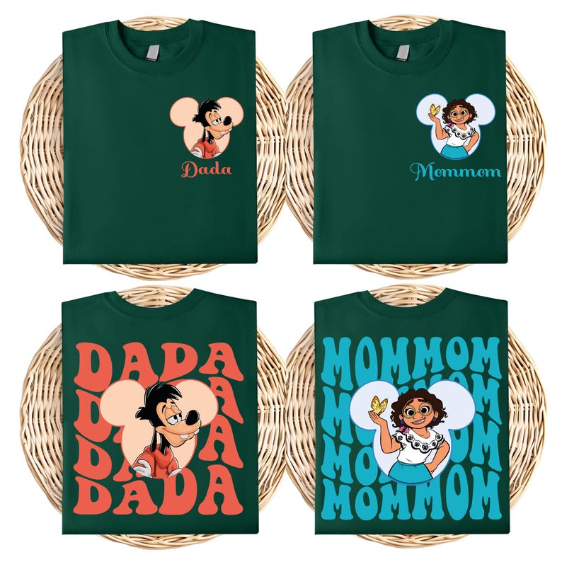 Disney Mickey & Friends Family Shirt, Custom Mama And Dada Matching T-Shirt, Family Vacation Tee, Disneyland Goofy Donald Sweatshirt