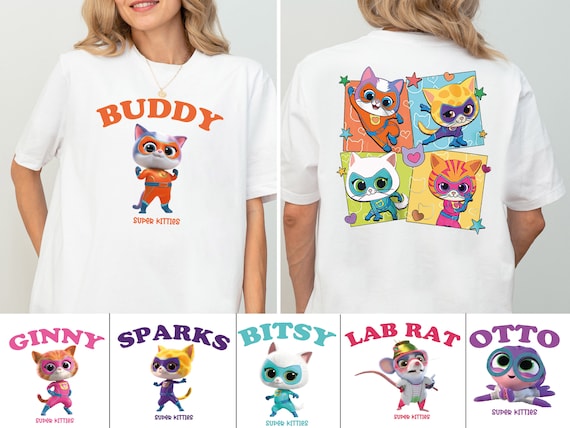 Super Kitties Shirt, Ginny Cat Shirt, Bitsy Cat Shirt, Buddy Cat
