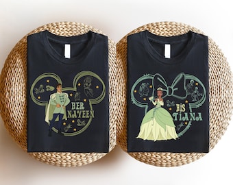 Disney Tiana & Naveen Valentine Shirt, Disneyland Prince Princess Couple Shirt, Happy Valentine&#39;s Day Sweater, His Her Lovers Matching Shirt