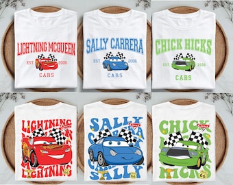 Cars-shirt, Pixar Lightening McQueen-T-shirt, Tow Mater-T-shirt, Sally Carrera Doc Hudson-sweatshirt, land-familie-uitstapje hoodie, WDW Gift-T-shirt