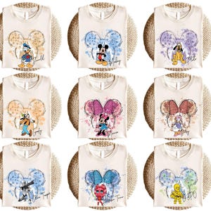 Camiseta de todos los personajes, camiseta de Mickey y sus amigos, camiseta, camiseta, camiseta de princesa, camiseta a juego para toda la familia. imagen 2