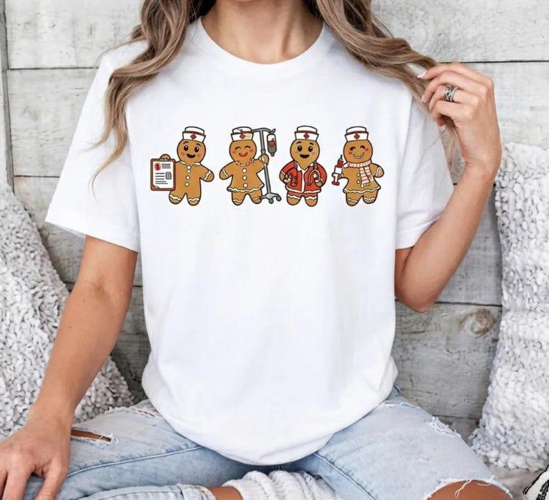 Nurse Christmas Sweetshirt, Ginger Bread Nursing Shirt, Funny Cookies Xmas T-shirt, Emergency Xmas Vibes Tee, Xmas Medical Staff Gift Hoodie