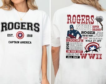 Maglietta di Captain America di Rogers, T-shirt per fan dei supereroi, Maglietta di Steve Rogers del 1918, Felpa del viaggio di squadra degli Avengers, Felpa girocollo del film Brooklyn Hero