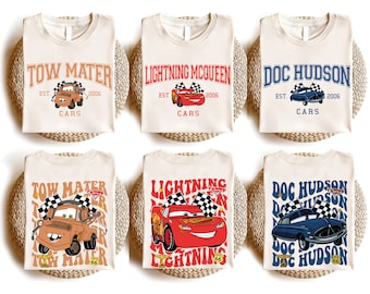 Disney Cars Shirt, Pixar Lightening McQueen Tee, Tow Mater T-Shirt, Sally Carrera Doc Hudson Shirt, Disneyland Family Trip Tee, WDW Gift Tee