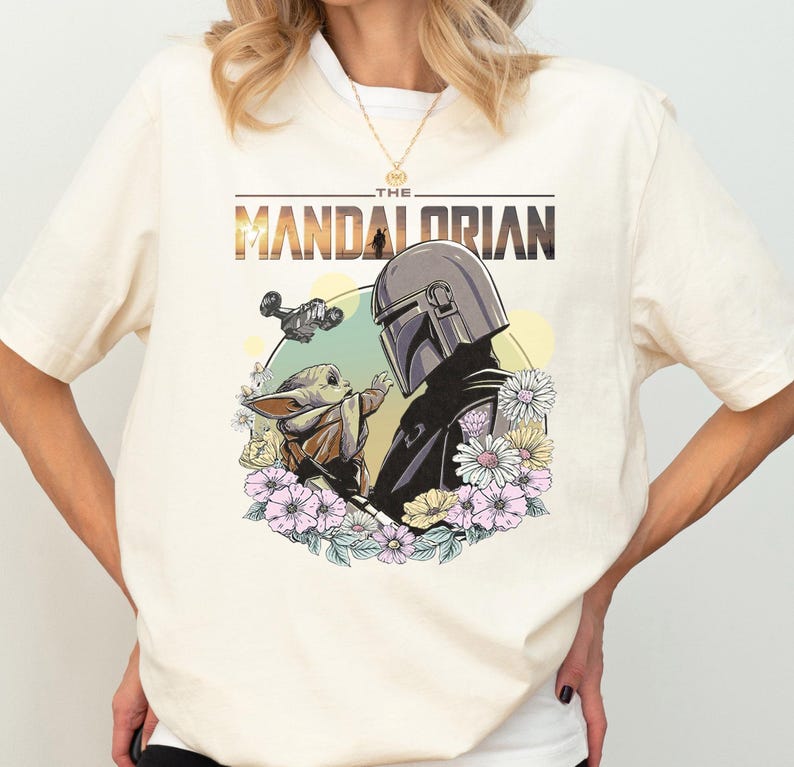Disney Mandalorian Baby Yoda Floral Shirt, Star Wars Grogu Shirt, This is The Way Shirt, Galaxy's Edge Shirt, Disneyland Vacation Shirt