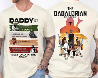 Star Wars Daddy-shirt, aangepast Vaderdagshirt met T-shirt met kindernaam, The Dadalorian Gift-T-shirt, custom Star Wars Dad-sweater