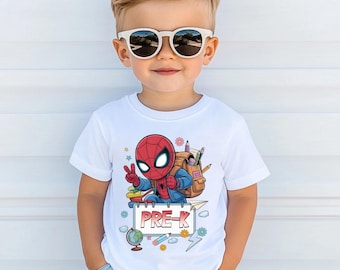 Spiderman Pre-K Shirt,  Pre-K Teacher T-Shirt,  School Kid Matching Tee,  1st Day Of School Shirt, Back to School Tee