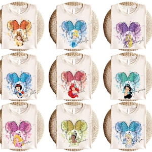 Camiseta de todos los personajes, camiseta de Mickey y sus amigos, camiseta, camiseta, camiseta de princesa, camiseta a juego para toda la familia. imagen 3