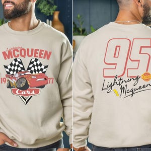 Lightning McQueen Cars Shirt, Pixar McQueen 95 T-shirt, Piston Cup Champion Tee, Retro Cars Land Sweatshirt, land Boys Vacation Crewneck