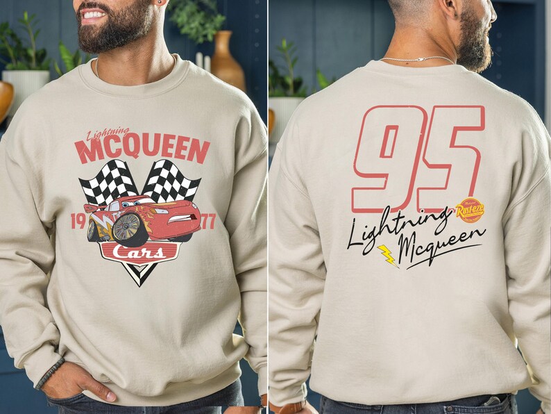 Lightning McQueen Cars Shirt, Pixar McQueen 95 T-shirt, Piston Cup Champion Tee, Retro Cars Land Sweatshirt, land Boys Vacation Crewneck
