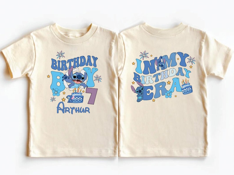 Custom Stitch Birthday Kid Shirt, Disney In My Birthday Era Shirt, Disneyland Kids Birthday Party Shirt, Disney Birthday Family Vacation Tee