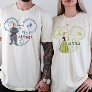 Gefrorenes Valentine Shirt, Land Paar Reise T-Shirt, Gefrorenes Paar Passende Shirts, Her Kristoff Valentine Shirt, BTW His Anna T-Shirt