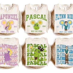 Disney Pascal Floral Shirt, Princess Rapunzel Prince Flynn Rider Shirt, Disney Tangled Shirt, Disney Princess Shirt, Disneyland Family Shirt