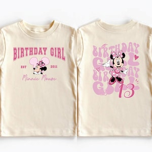 Anpassad Minnie Mouse födelsedagsflicktröja, Disney födelsedags-t-shirt för småbarn, Disneyland dotters födelsedagströja, flickors födelsedagsresa-tröja