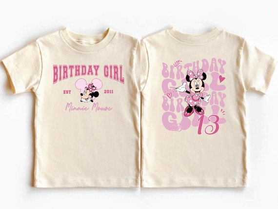 Custom Minnie Mouse Birthday Girl Shirt, Disney Birthday Toddler T-shirt, Disneyland Daughter Birthday Tee, Girls Birthday Trip  Sweatshirt
