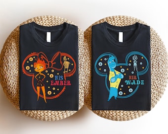 His Ember & Her Wade Matching Shirt, land Elemental Couple Sweater, Romantic Magic Trip Shirt, Valentine Elemental Tee, WDW Lovers Tee