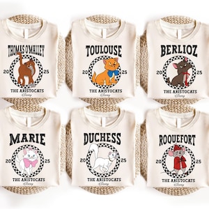 Aristocats Family 2025 Shirt, Disney Marie Cat Shirt, Animal Lover Tee, Disney Marie Berlioz Toulouse Tee, Disneyland Vacation Matching Tee