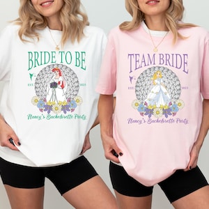 Princess Team Bride Shirt, Disney Bachelorette Matching Tee, Custom Princess  Bride Team Shirt, Custom Princess Bride Shirt, Bridal Girl Tee