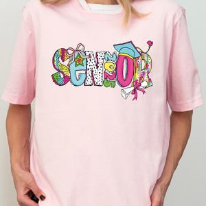 Colorful Senior 2025 Shirt, Cute Graduation T-Shirt, 2025 Senior Coquette Bow Shirt, Class Of 2025 Hoodie, Graduation Girls Matching Shirt