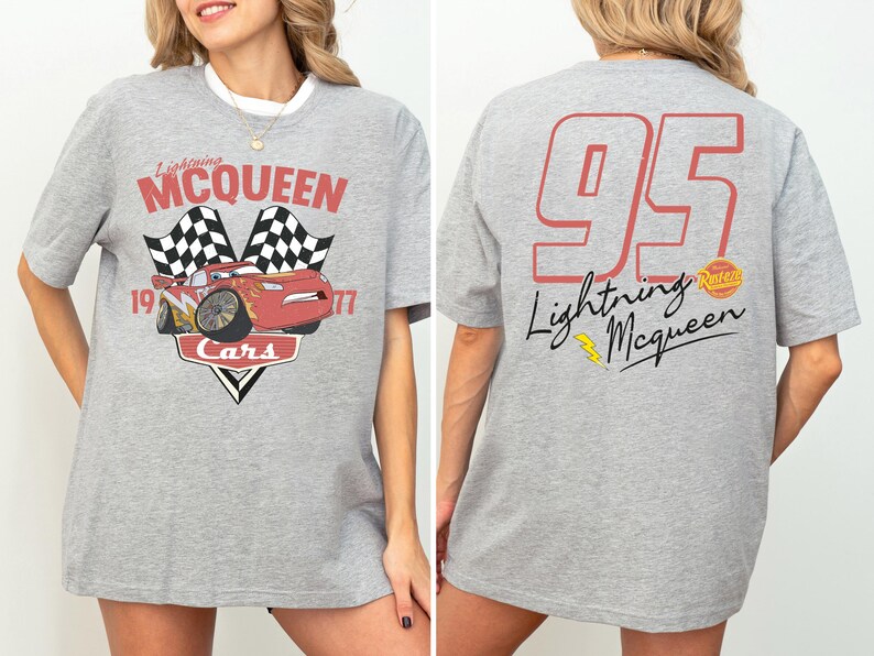 Lightning McQueen Cars Shirt, Pixar McQueen 95 T-shirt, Piston Cup Champion Tee, Retro Cars Land Sweatshirt, land Boys Vacation Crewneck