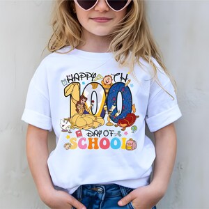 Princess 100 Days Of School Shirt, Matching Classroom T-shirt, Elementary School Sweatshirt, Cinderella Belle Moana School Crewneck
