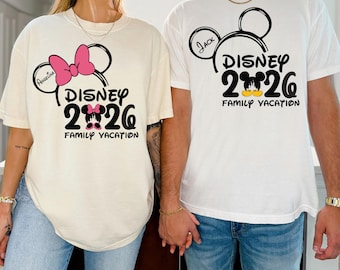 Disney Family Vacation 2026 Shirt, Matching Mickey & Minnie Shirt, Disneyworld Shirt, Disneyland Castle Shirt, Disneyland Trip Shirt
