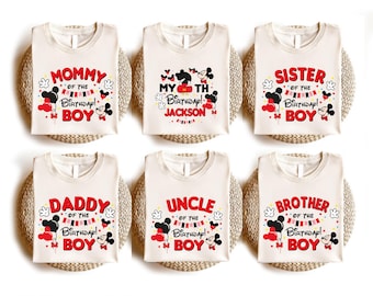 Mickey Birthday Boy Shirt, land Kids Birthday Shirt, Custom 2025 Family Birthday Party Shirt,  Birthday Vacation Shirt