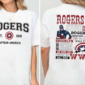 Rogers Captain America Shirt, Superhero Fan T-shirt, Steve Rogers 1918 Tee, Avengers Team Trip Sweatshirt, Brooklyn Hero Movie Crewneck