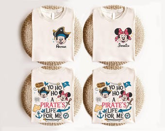 Disney Pirate Cruise Shirt, Mickey and Minnie Pirate T-shirt, Yo Ho Ho Pirate's Life For Me Tee, Couple Caribbean Cruising Trip Sweatshirt