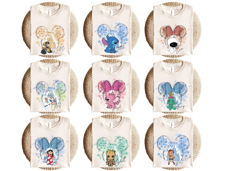 Camiseta de todos los personajes, camiseta de Mickey y sus amigos, camiseta, camiseta, camiseta de princesa, camiseta a juego para toda la familia. imagen 4
