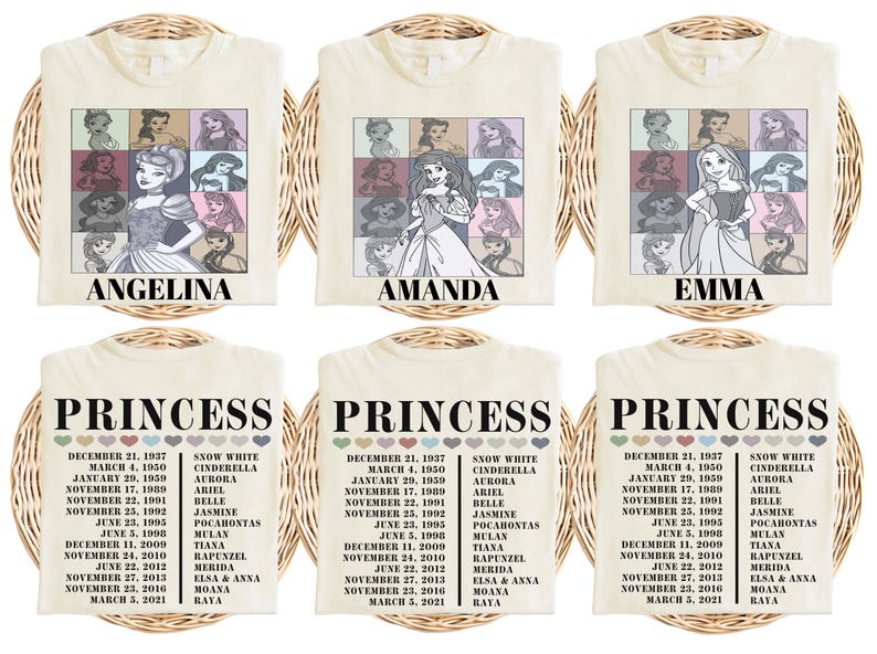 Disney Princess Vacation Shirt, Disneyland Girls Trip Shirt, Princess Elsa Anna Tee, Princess Belle Ariel Tee, Princess Rapunzel Aurora Tee