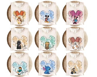 Shirt Disney volledige karakters, shirt Mickey Friends, shirt Toy Story, Star Wars-shirt, shirt Disney Princess, bijpassende T-shirt Disneyland Family