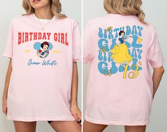 Custom Princess Birthday Girl Shirt,  Snow White Toddler Shirt, land Snow White Kids Shirt,  2025 Girls Birthday Trip Tee