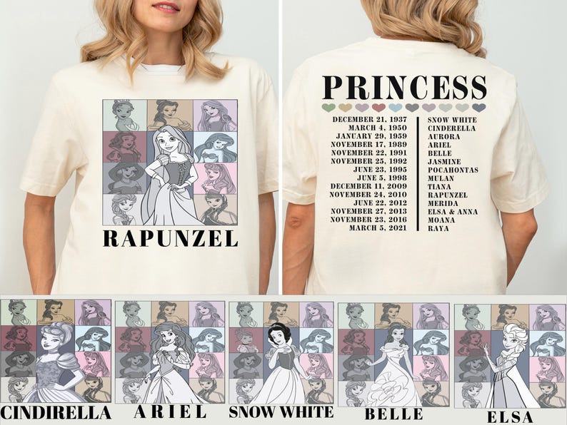 Disney Princess Vacation Shirt, Disneyland Girls Trip Shirt, Princess Elsa Anna Tee, Princess Belle Ariel Tee, Princess Rapunzel Aurora Tee