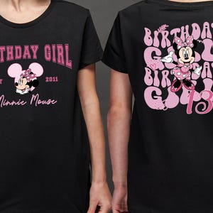 Custom Minnie Mouse Birthday Girl Shirt, Disney Birthday Toddler T-shirt, Disneyland Daughter Birthday Tee, Disney Girls Birthday Trip Sweatshirt