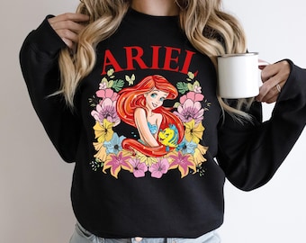 Sweater Ariel, kinderzweet kleine zeemeermin, peutertrui prinses Ariel, hoodie land Girls Trip, Ariel-trui bloemenprint