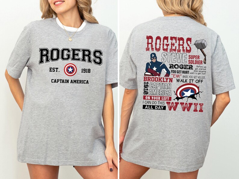 Rogers Captain America Shirt, Superhero Fan T-shirt, Steve Rogers 1918 Tee, Avengers Team Trip Sweatshirt, Brooklyn Hero Movie Crewneck