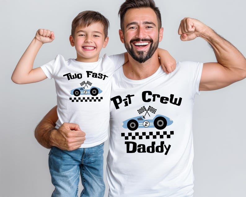 Two Fast Pit Crew Birthday Shirt, Car Race Birthday T-shirt, Two Fast 2nd Birthday Tee, Birthday Boy Sweatshirt, Family First Birthday Party Gift