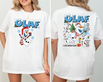 Maglietta natalizia Disney Olaf, felpa natalizia Frozen, maglietta natalizia Disneyland con pupazzo di neve, maglietta natalizia Olaf Babbo Natale, maglietta natalizia Disney