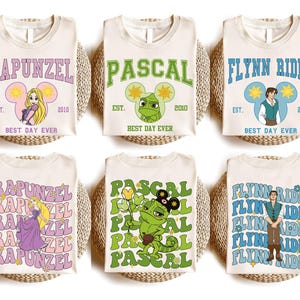 Chemise fleurie Pascal Disney, T-shirt cavalière Princesse Raiponce Prince Flynn, T-shirt Disney Tangled, Sweat princesse, Sweat à capuche familial Disneyland