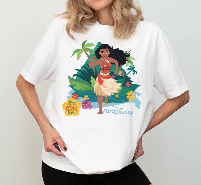 Princess Moana Half Marathon Weekend Shirt, Disney Moana 10K Miles Tee, WDW Marathon 2026 Shirt, Girl Runner Tee, Every Mile Is Magic Tee