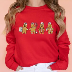 Nurse Christmas Sweetshirt, Ginger Bread Nursing Shirt, Funny Cookies Xmas T-shirt, Emergency Xmas Vibes Tee, Xmas Medical Staff Gift Hoodie
