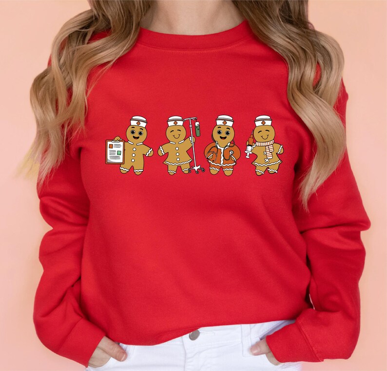 Nurse Christmas Sweetshirt, Ginger Bread Nursing Shirt, Funny Cookies Xmas T-shirt, Emergency Xmas Vibes Tee, Xmas Medical Staff Gift Hoodie