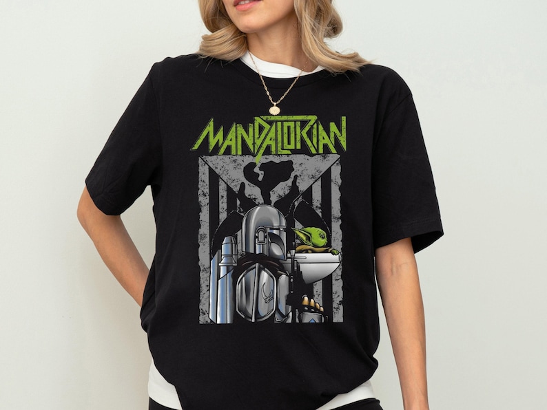 Mandalorian Baby Yoda Shirt, Disney Star Wars T-shirt, Retro Galaxy Tee, Vintage Space Warrior Sweatshirt, WDW Disneyland Vacation Crewneck