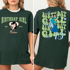 Custom Princess Birthday Girl Shirt, Disney Mulan Toddler Shirt, Disneyland Mulan Kids Birthday Shirt, Disney 2025 Girls Birthday Trip Tee
