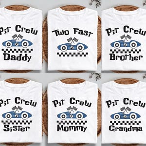 Two Fast Pit Crew Birthday Shirt, Car Race Birthday T-shirt, Two Fast 2nd Birthday Tee, Birthday Boy Sweatshirt, Family First Birthday Party Gift